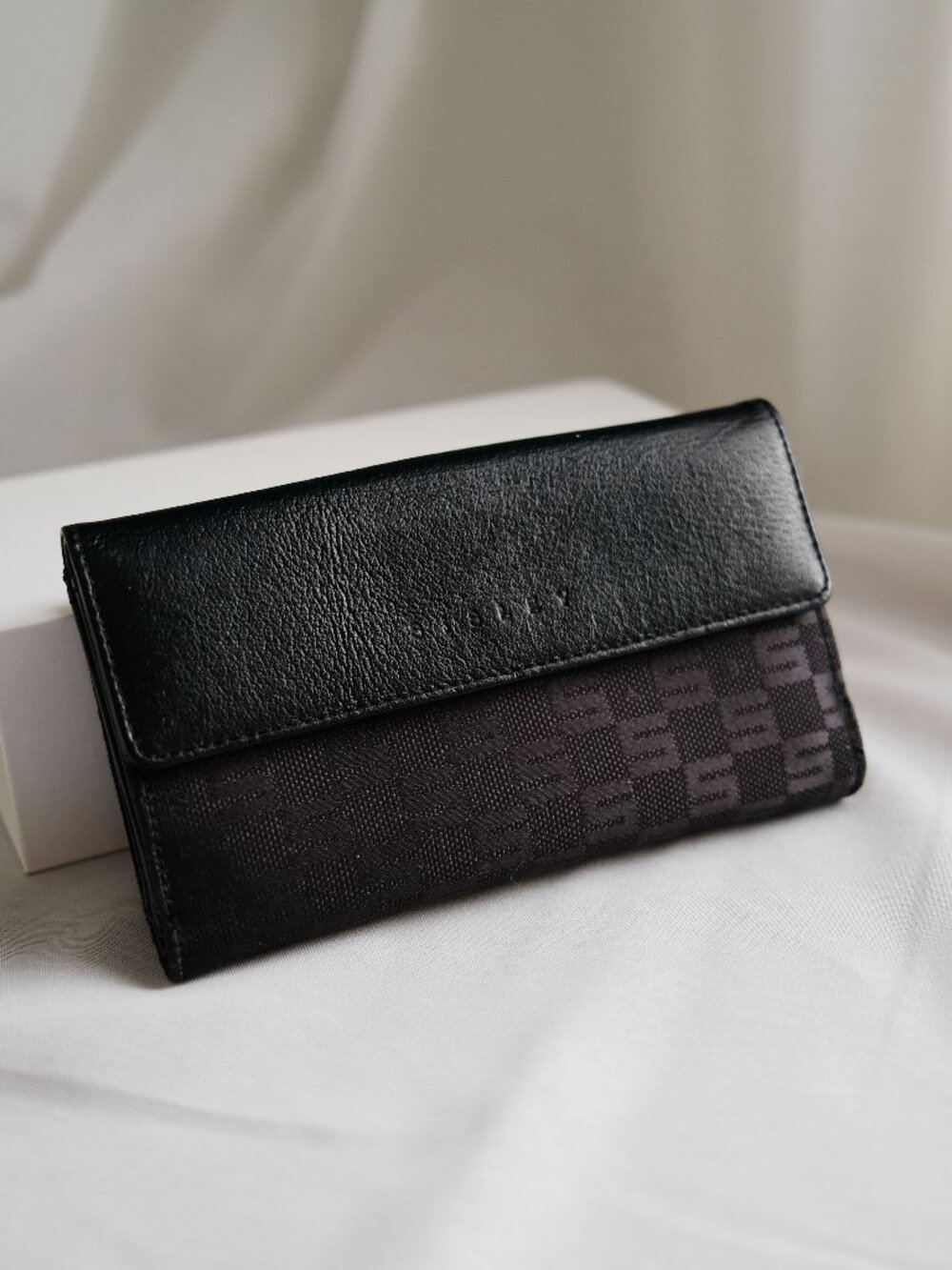 Vintage Men's Sisley Monogram and Leather Wallet